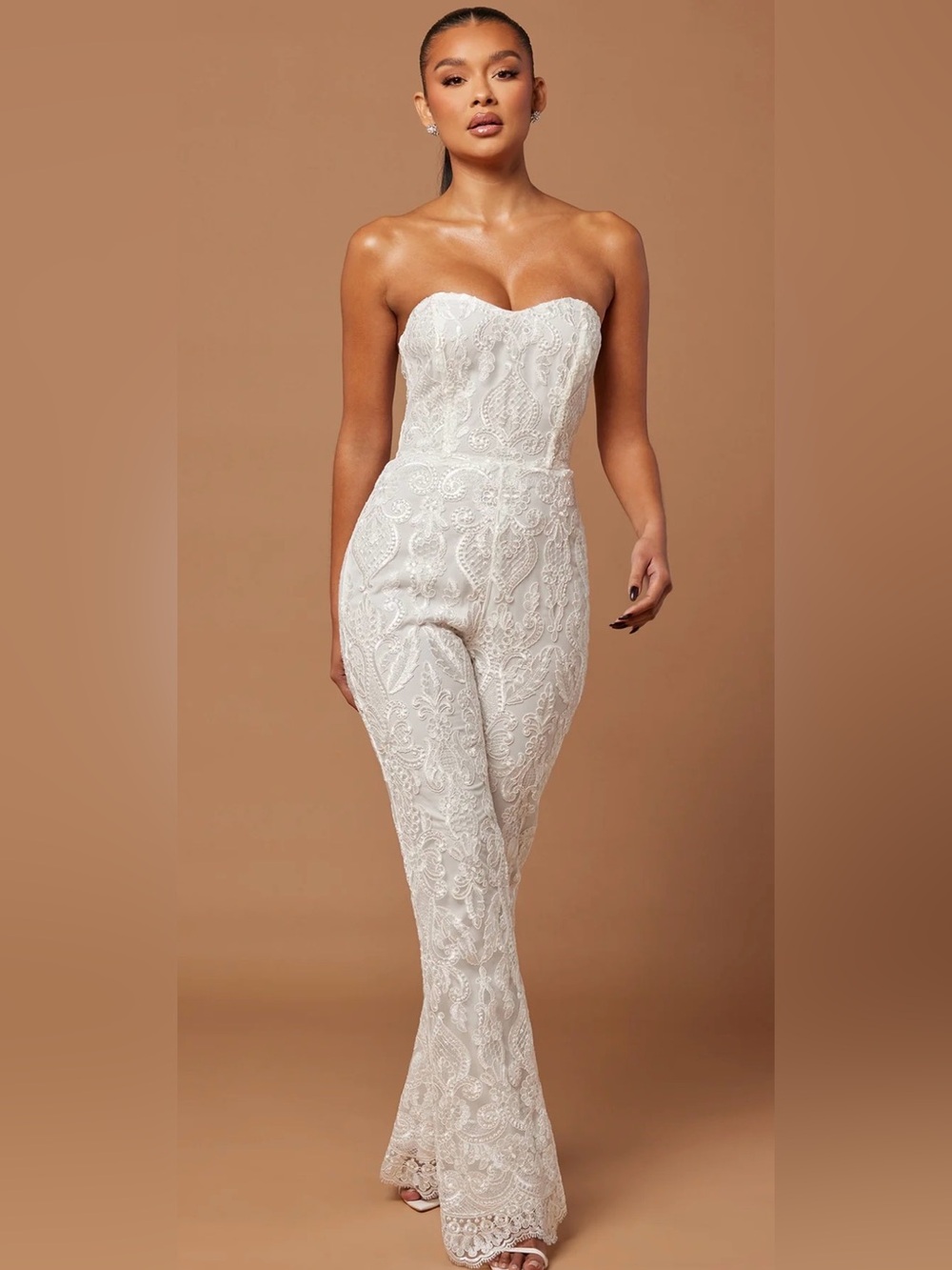 Lace and Sequin Embroidered Jumpsuit